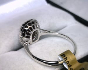Image of 18K White Gold Rhodolite Garnet / Diamond Ring 