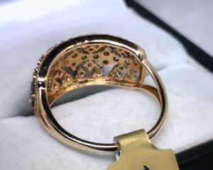 Image of 14K Rose Gold Brown / White Diamond Ring 