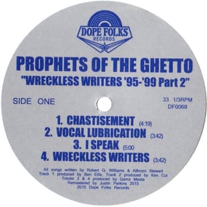 Image of PROPHETS OF THE GHETTO "WRECKLESS WRITERS PART 2" (BLACK VINYL)