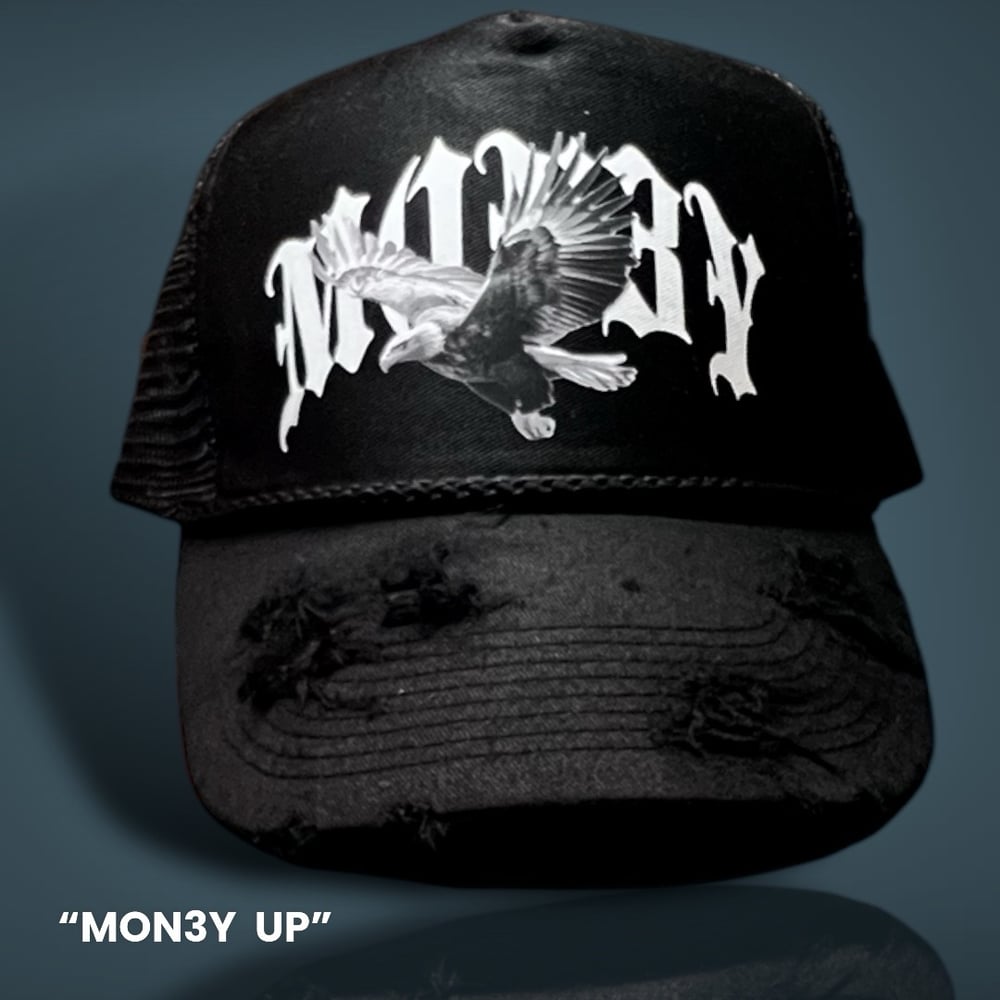 MON3Y UP TRUCKER HAT // EAGLE