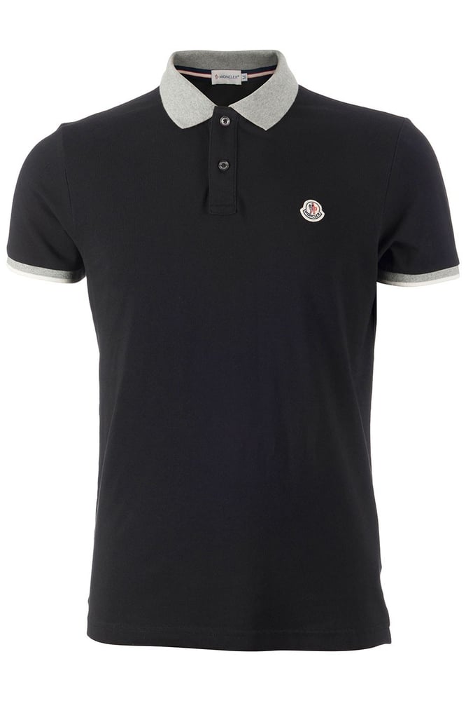 Image of MONCLER POLO ZWART GRIJS