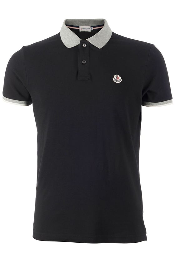 Image of MONCLER POLO ZWART GRIJS