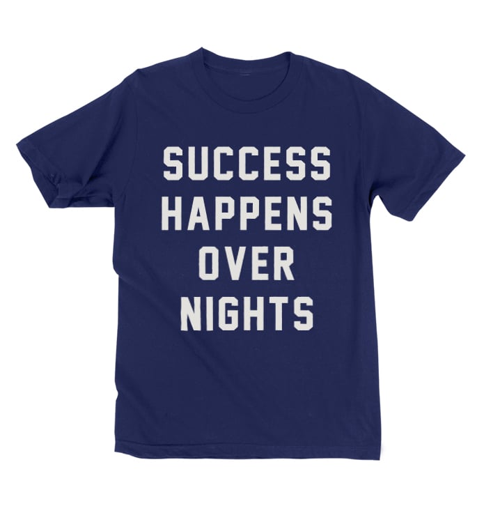 Image of Success Happens Over Nights Tee (Navy)