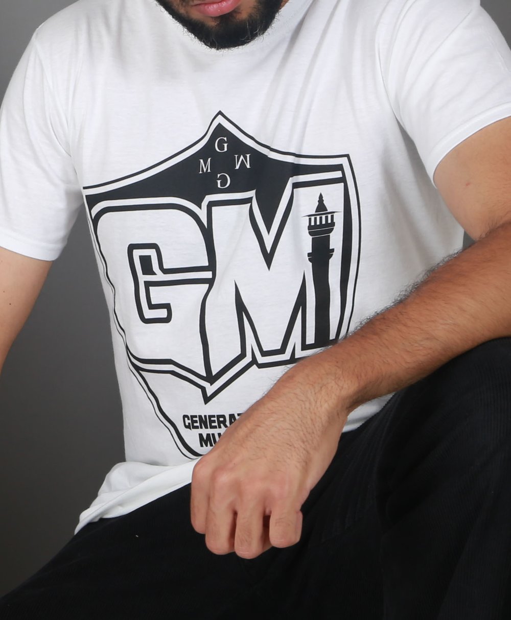 Image of T-SHIRT BLANC "BOUCLIER" GENERATION MUSLIM.