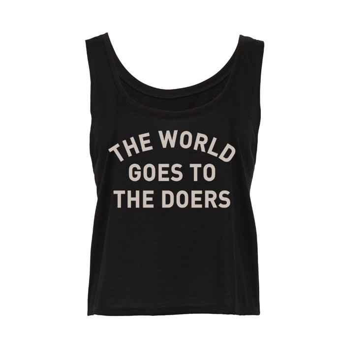 Image of Women's The World Goes to The Doers Flowy Crop Tank