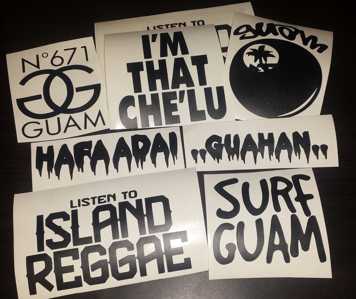 Various Guam Stickers Run 671 Guam Clothing Co