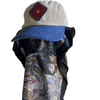 Image 1 of Red/Blue Corduroy Hat