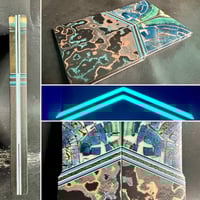 Image 1 of Mammoth Tusk & Carbon Carbon GLOW Segmented Knife Scales 