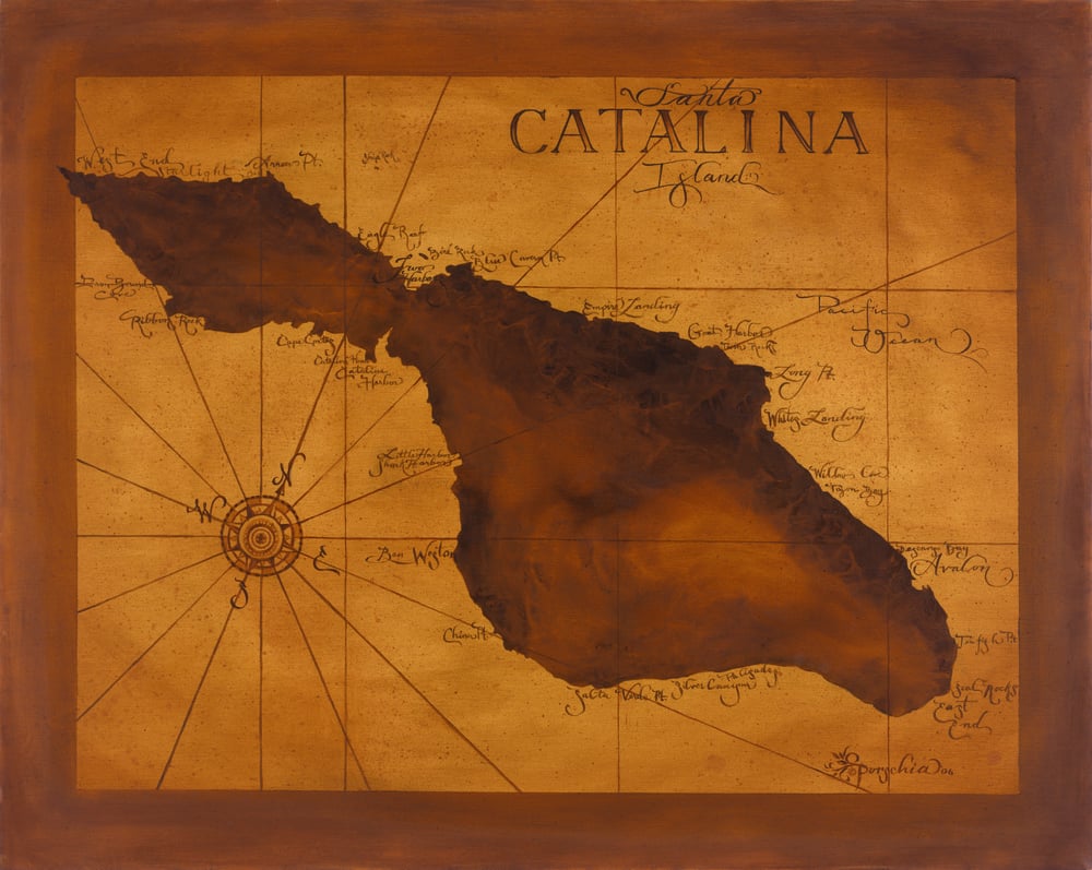 Image of Vintage-inspired Catalina Island Map Poster By Porschia Denning