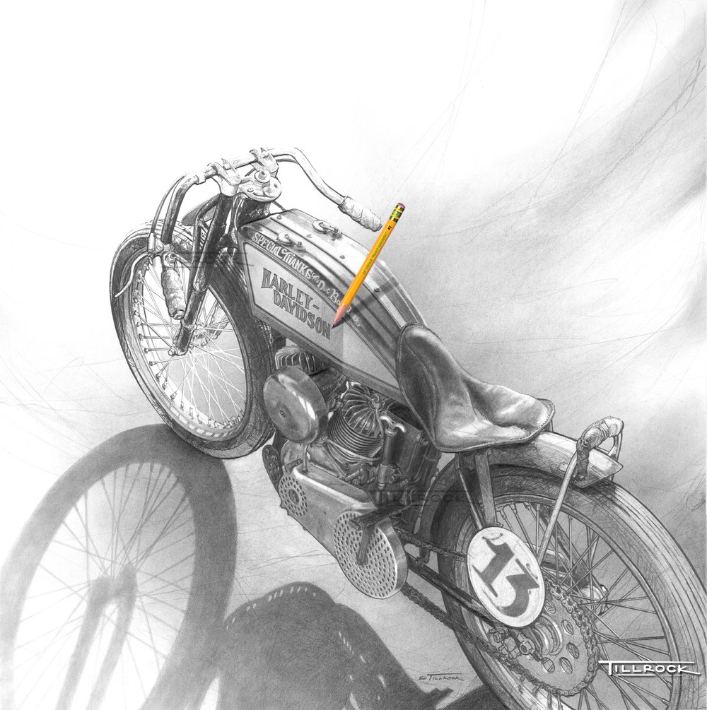 Image of "Brittney's '23 Board Track Racer" Signed & Numbered 24x24 Giclee' Print