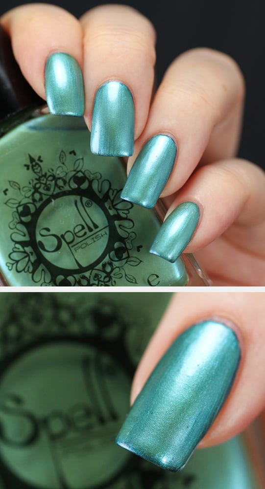 Image of ~Lovely Bunny~ green-blue duochrome nail polish "Charlie Loves Bella" Spell Polish!