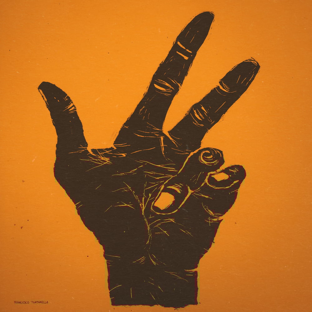 Image of The Hand of Miles Davis in Orange