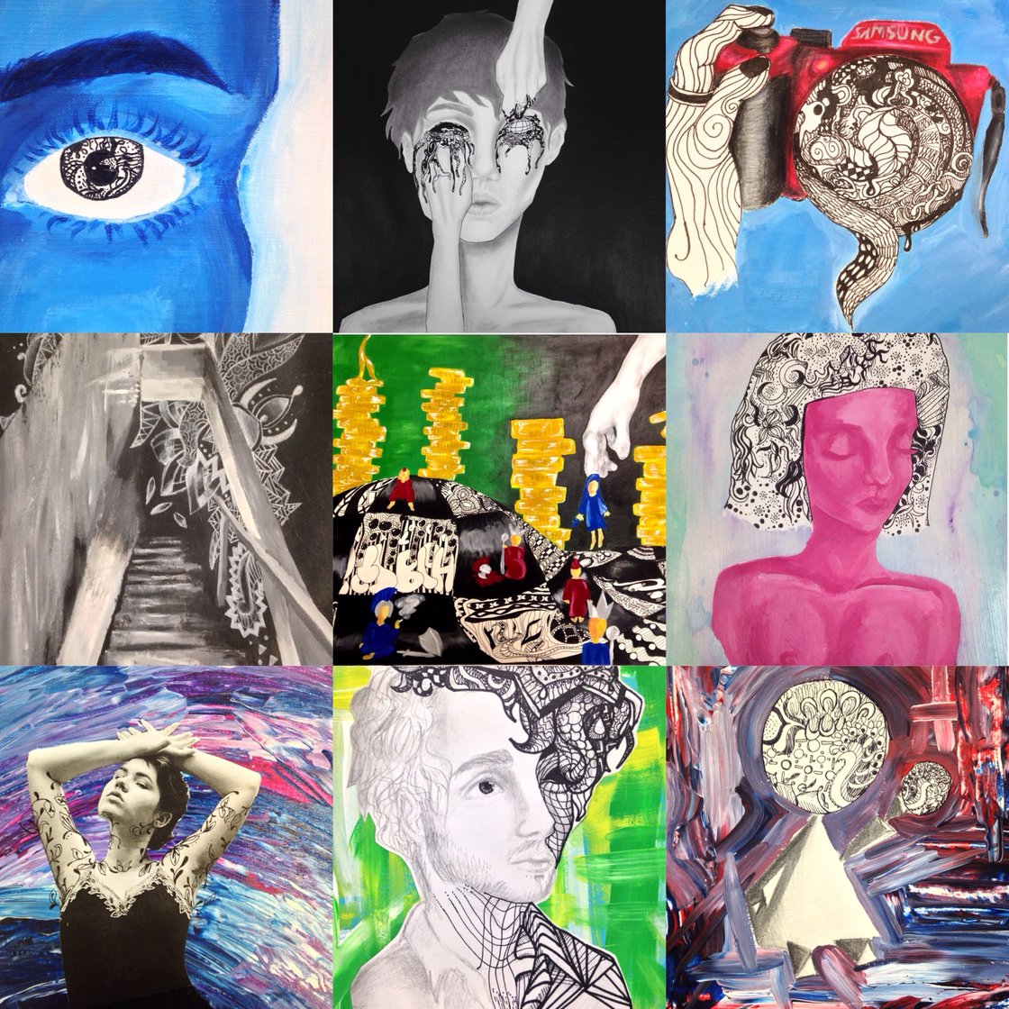 Image of Zentangle portfolio prints