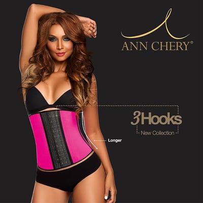 Ann Chery NEW 3 Hook Deportiva Sport Latex Waist Cincher Body