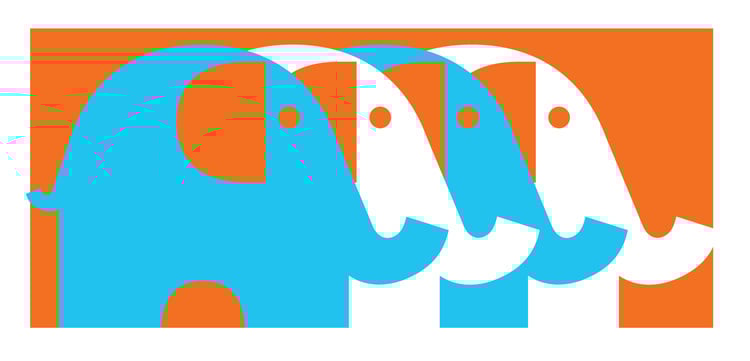 Image of Four Elephants Teal - Screenprinted Mini Art Print