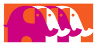  Four Elephants Fuschia - Screenprinted Mini Art Print