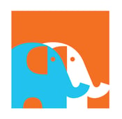 Image of Two Elephants Teal Screenprint 