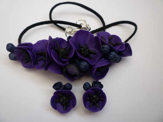 Image of Dark Purple Flowers Set SE5002