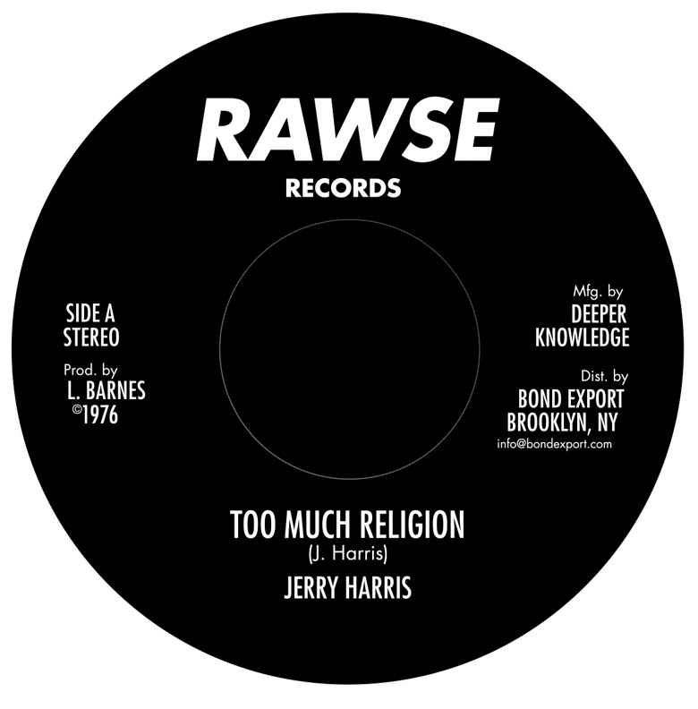 Image of Jerry Harris / Baba Leslie - Too Much Religion 7" (Rawse)