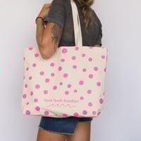 Image 1 of Stripes & Polka Dots Tote Bag