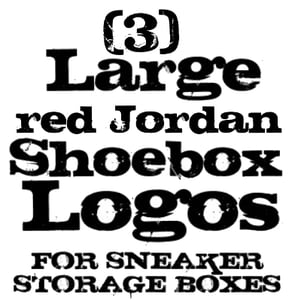 Image of (3) LARGE red Jordan Logos (for custom sneaker storage boxes)
