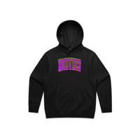 Adult Unisex Gold & Purple Font Hoodie - Black