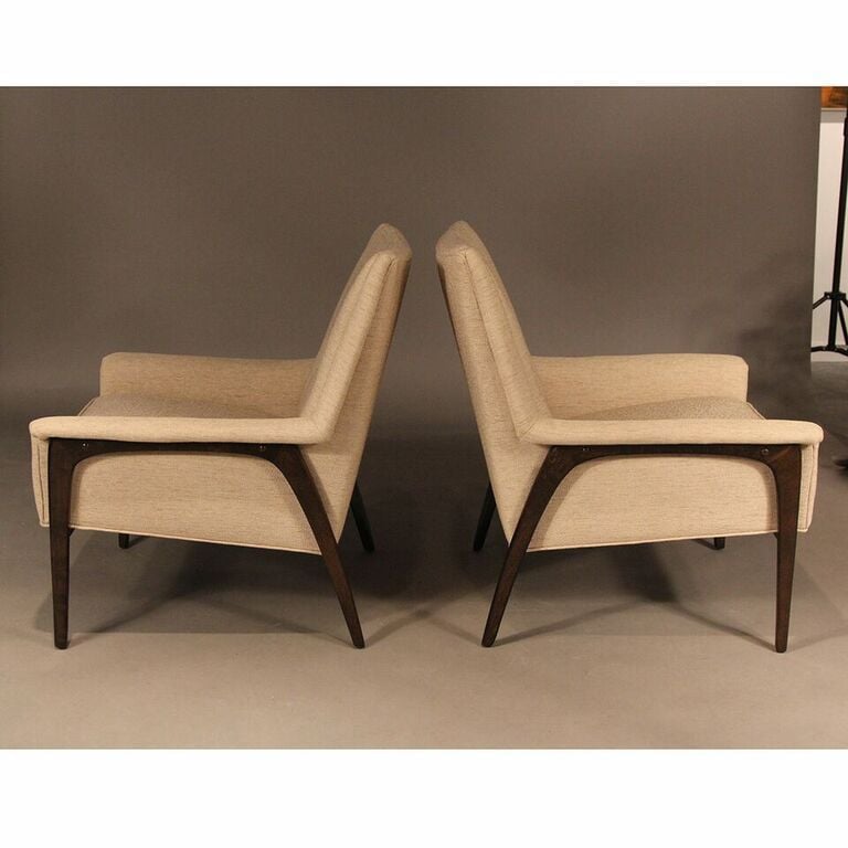 Image of Mid-Century Pair of Lounge Chairs by Folke Ohlsson for DUX