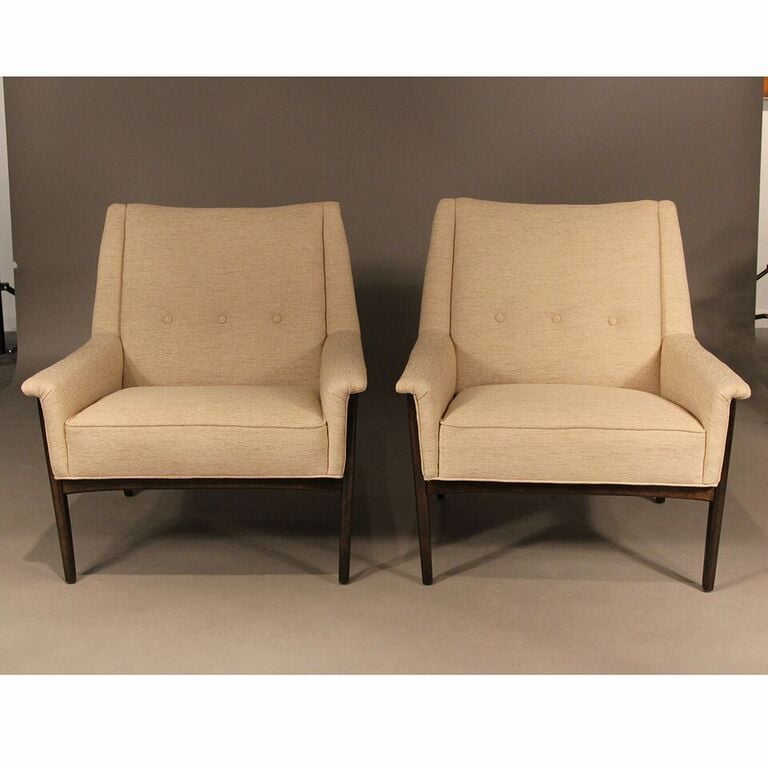 Image of Mid-Century Pair of Lounge Chairs by Folke Ohlsson for DUX