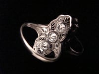 Image 3 of Edwardian 18ct white gold transitional cut diamond marquis ring 2.00ct