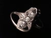 Edwardian 18ct white gold transitional cut diamond marquis ring 2.00ct