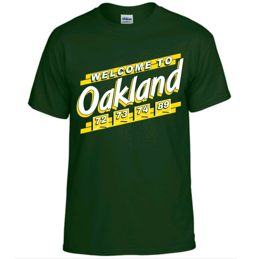 Image of GREEN "Welcome To OAKLAND" Men's Tee