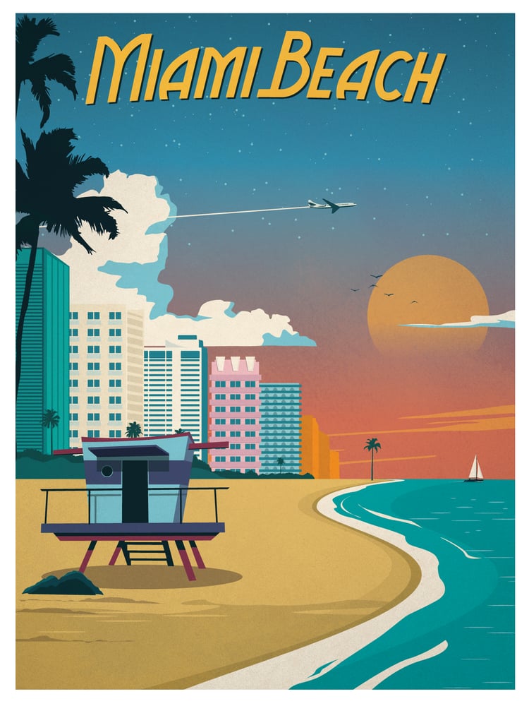 Image of Vintage Miami Beach Poster