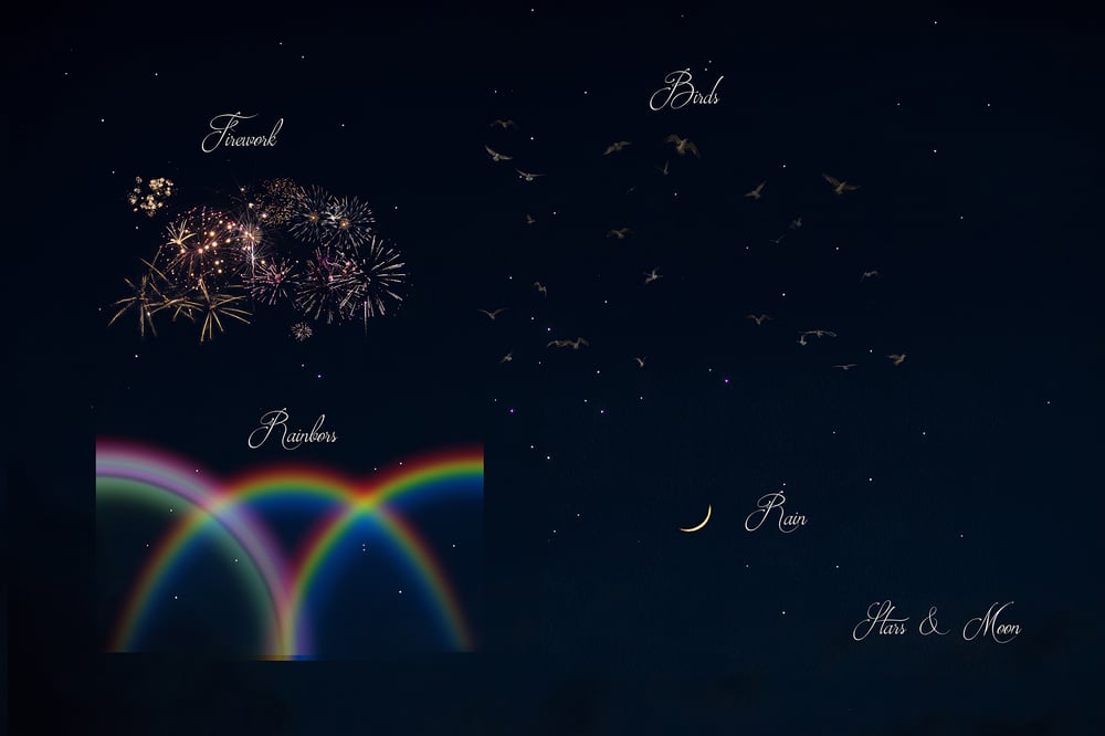 Image of Summer Love Sky Overlays and Element Bundle 
