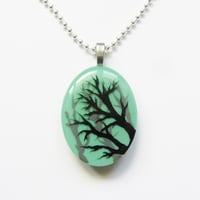 Image 1 of Tree Shadow Resin Oval Pendant