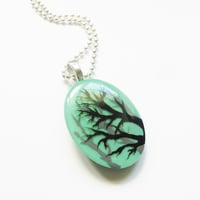 Image 3 of Tree Shadow Resin Oval Pendant