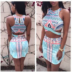 Image of SYNS AZTEC TOP & SKIRT