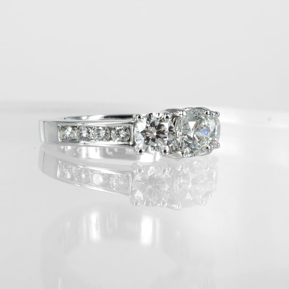 Image of Three stone diamond engagement ring