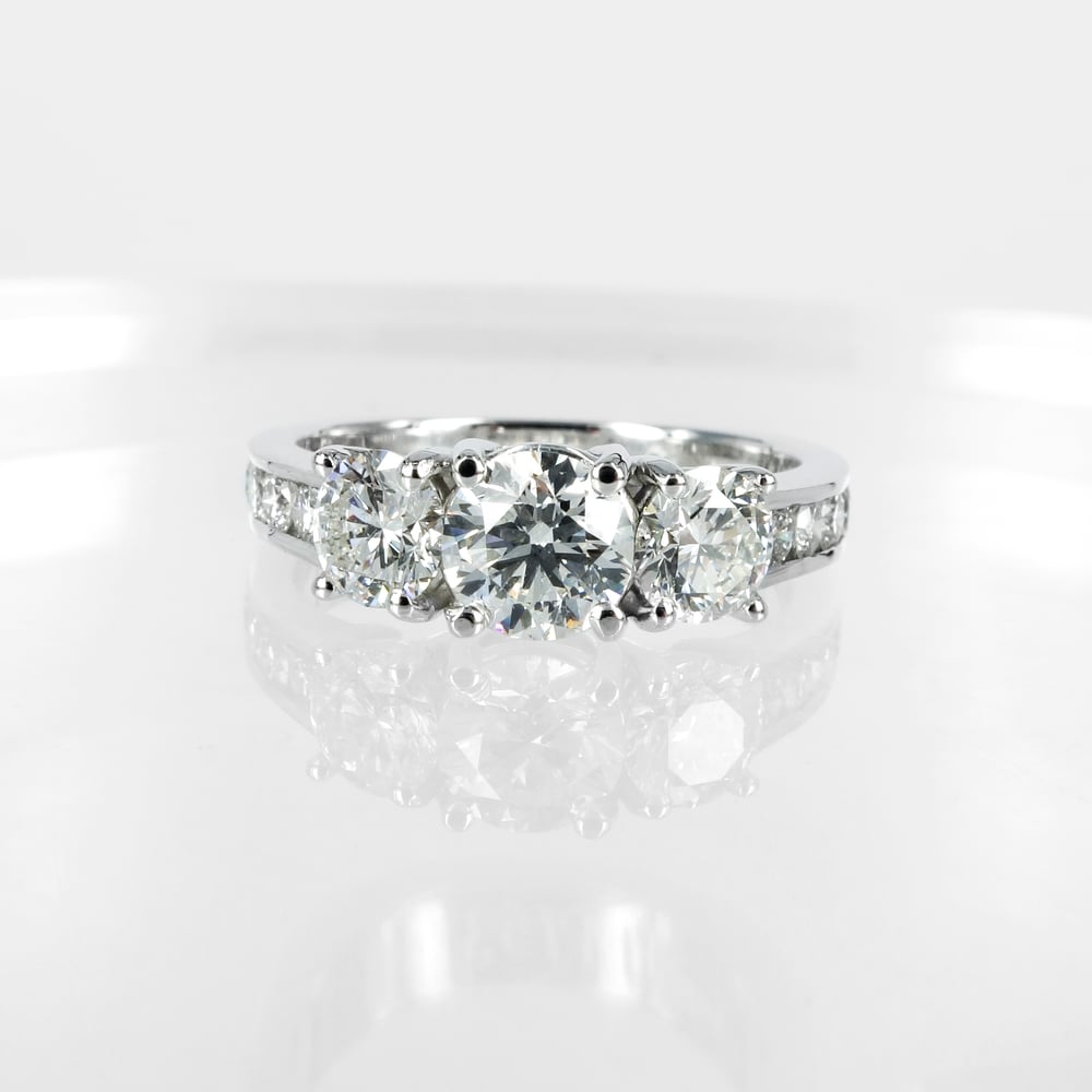 Image of Three stone diamond engagement ring