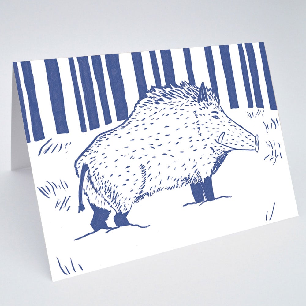 Image of Wild Boar Greetings Card