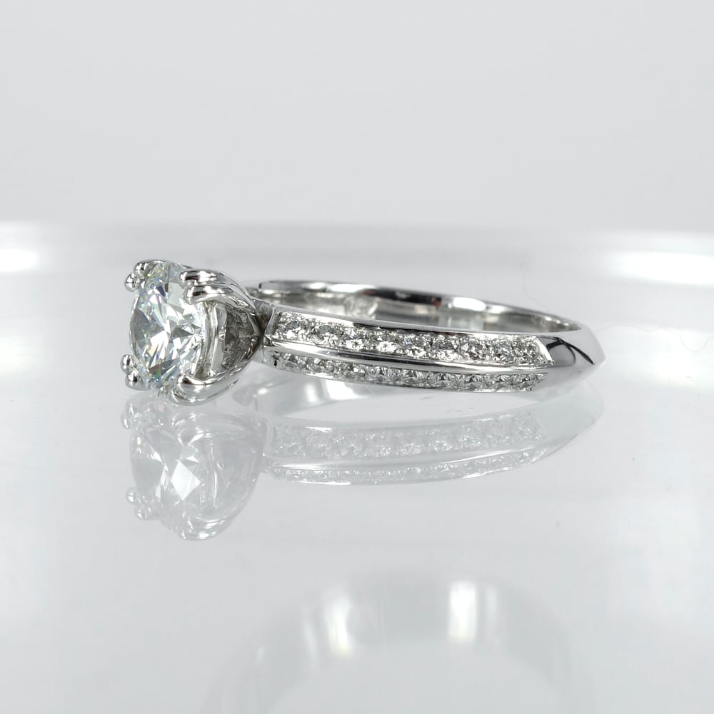 Image of PJ4891 Diamond set knife edge engagement ring