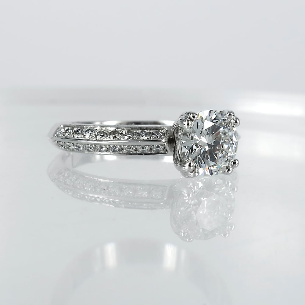 Image of PJ4891 Diamond set knife edge engagement ring