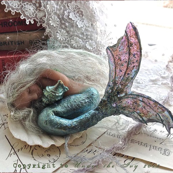 Image of Beautiful OOAK "Mer-Fae" sculpture