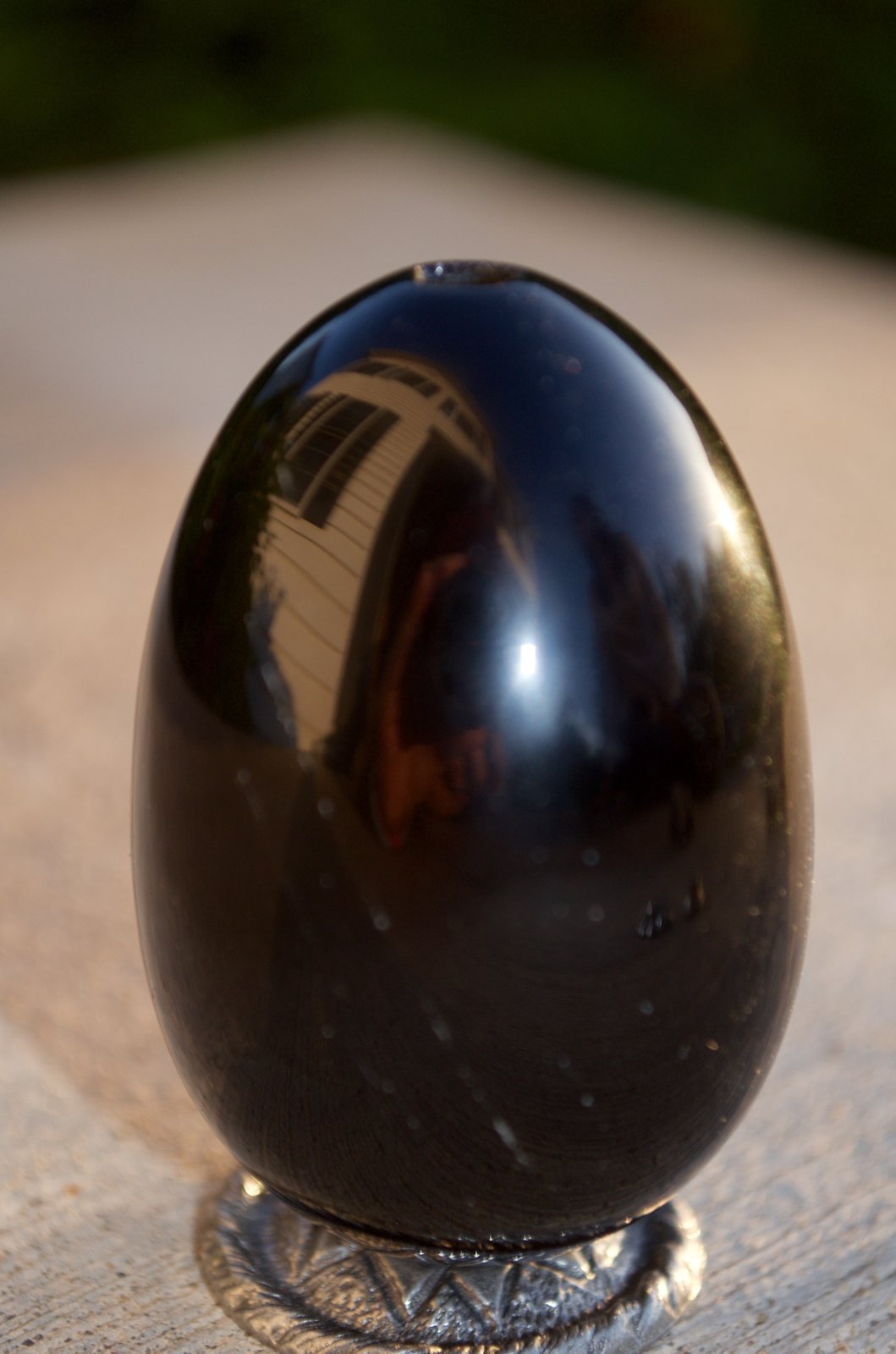 china black obsidian stone egg customized