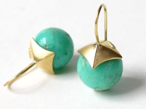 Image of Chrysoprase Pyramid Earrings
