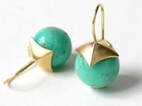 Image 1 of Chrysoprase Pyramid Earrings