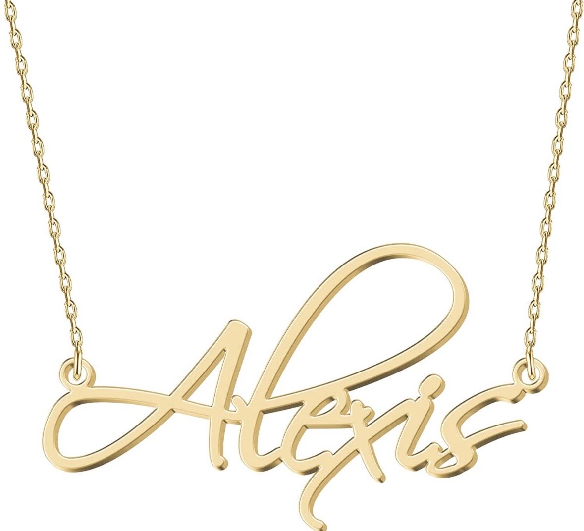 Cursive Name Plate Necklace Alexis 