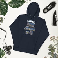 Image 4 of Men’s Premium Hoodie JDM Civic Wagon Shuttle Beagle (Blue Shuttle)