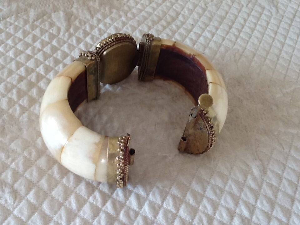 Bracelet pierre gemme et tube corne