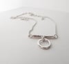 STERLING SILVER BAR AND HOLLOW CIRCLE NECKLACE