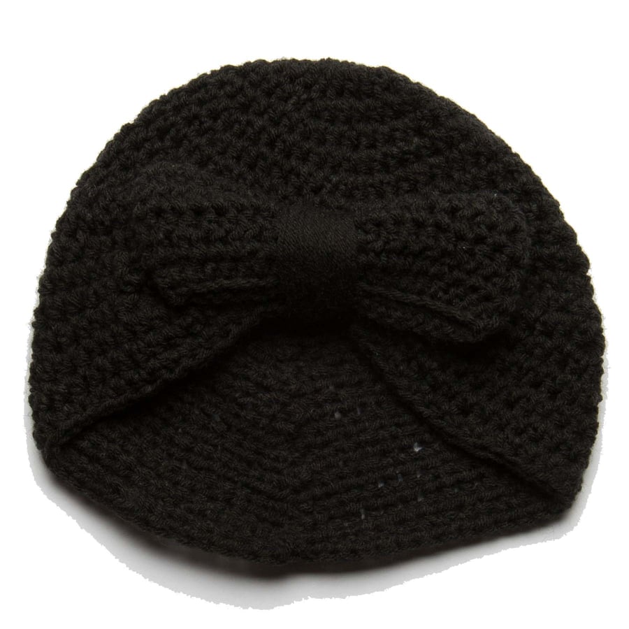 Image of Bow Knit Beanie / Black 
